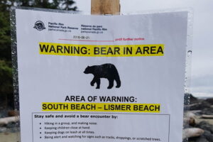 Warnung vor Bären - Mit Wölfen sein im Pacific Rim Nationalpark